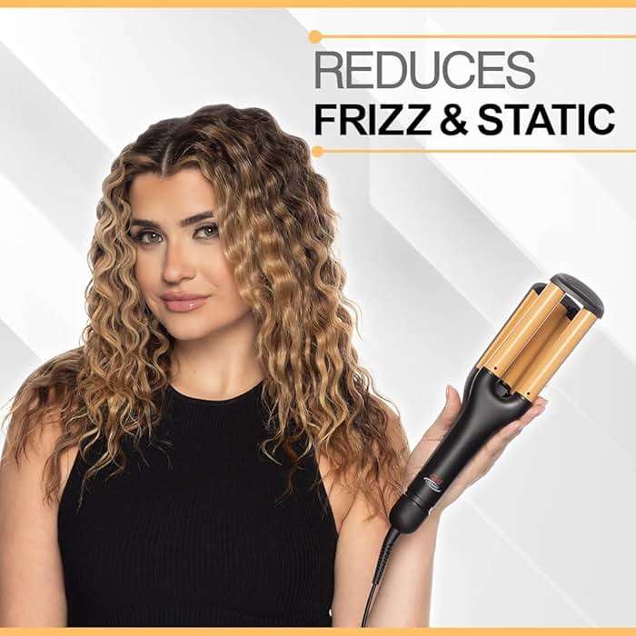CHI Ceramic Triple Waver Iron, Curling Iron Creates Long-Lasting Frizz-Free, Waves & Curls for All Hair Types - Image 3