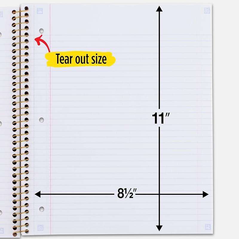 Five Star Spiral Notebooks, 1 Subject, College Ruled, 11" x 8-1/2", Cute Designs Bright Colors, 3 Pack, Design May Vary. - Image 2