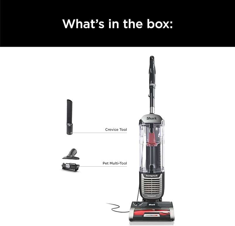Shark ZU102 Rotator Pet Upright Vacuum with PowerFins HairPro & Odor Neutralizer Technology, Charcoal, 2.9 L Dust Cup - Image 14