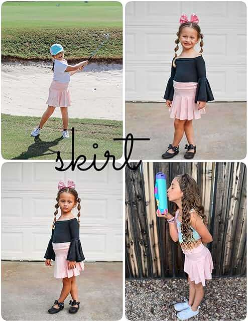Arshiner Girl's Tennis Skirts with Shorts Athletic Pleated Skirt Workout Performance Skorts with Pockets for Kids 4-13Y - Image 5