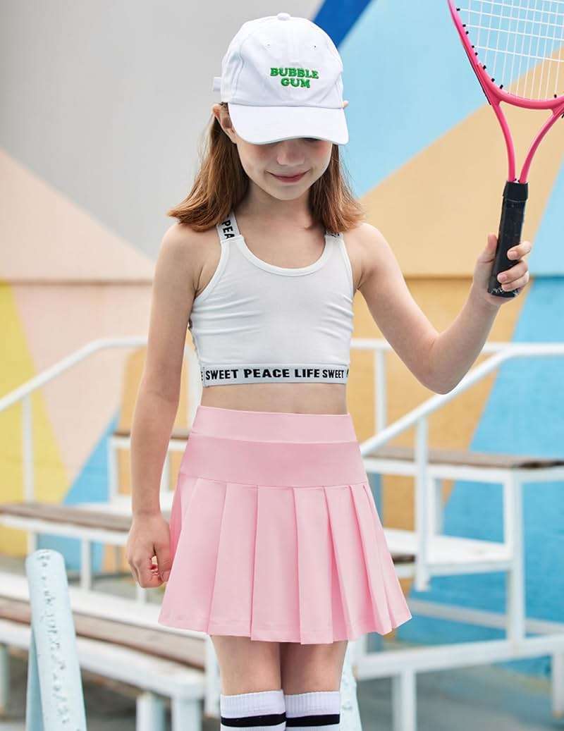 Arshiner Girl's Tennis Skirts with Shorts Athletic Pleated Skirt Workout Performance Skorts with Pockets for Kids 4-13Y - Image 7