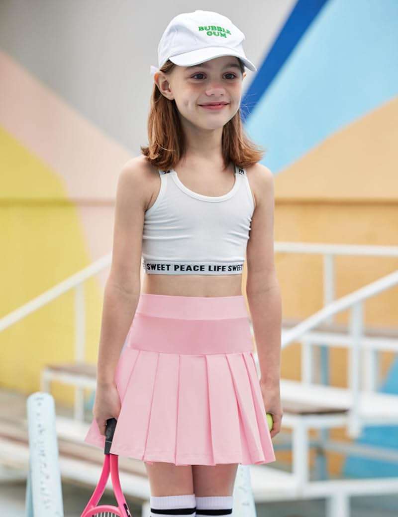 Arshiner Girl's Tennis Skirts with Shorts Athletic Pleated Skirt Workout Performance Skorts with Pockets for Kids 4-13Y - Image 9