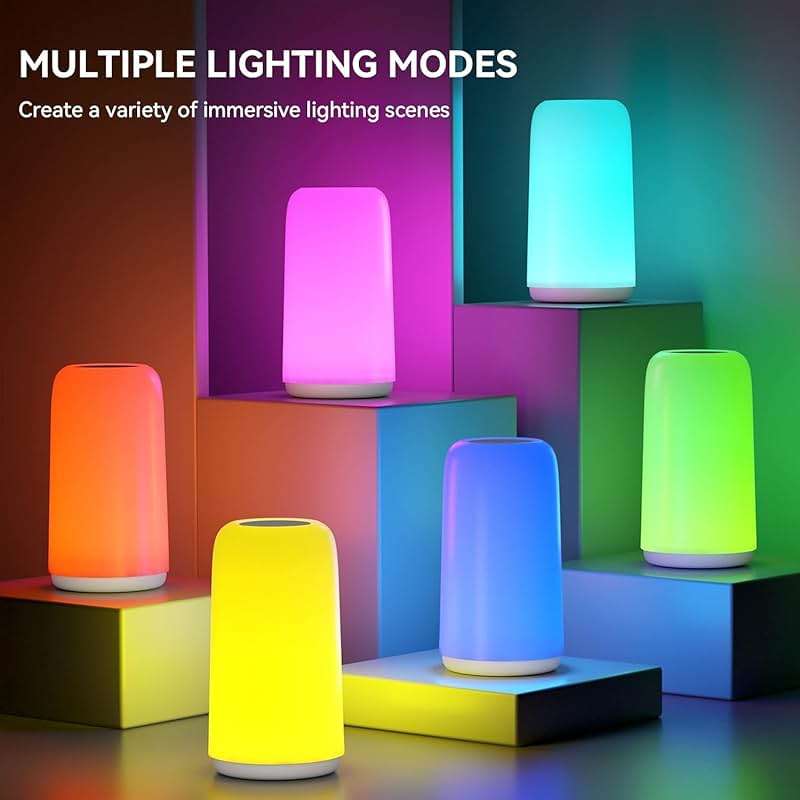 Touch Bedside Table LED Lamp, [Sleek Design & RGB Mode] Multi-Color Dimmable with Warm White Lights, Birthday Gifts for Women Mom, Smart Nightstand Small Lamp for Bedroom Living Room Home Decor - Image 5