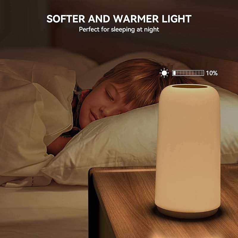 Touch Bedside Table LED Lamp, [Sleek Design & RGB Mode] Multi-Color Dimmable with Warm White Lights, Birthday Gifts for Women Mom, Smart Nightstand Small Lamp for Bedroom Living Room Home Decor - Image 8