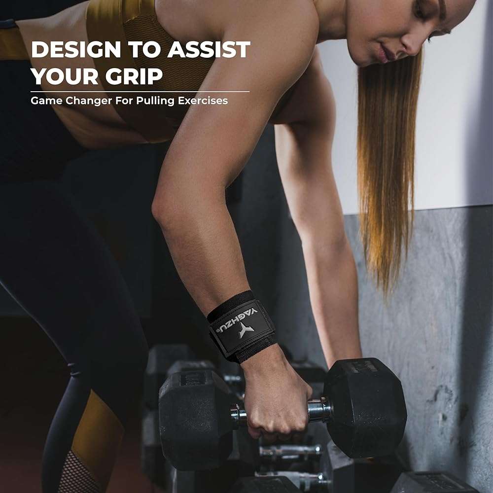 YAGHZU Weight Lifting Hooks, Padded Weight Lifting Straps Wrist Straps for Men and Women, Premium Deadlift Straps for Weightlifting and Powerlifting, Weight Lifting Gloves for Pull Ups - Image 4
