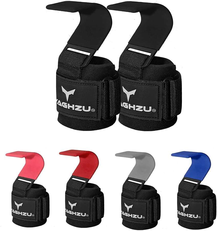 YAGHZU Weight Lifting Hooks, Padded Weight Lifting Straps Wrist Straps for Men and Women, Premium Deadlift Straps for Weightlifting and Powerlifting, Weight Lifting Gloves for Pull Ups - Image 8
