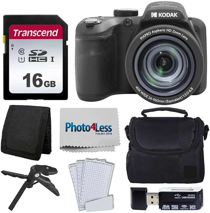 Kodak PIXPRO AZ405 Digital Camera (Black) + 16GB Memory Card + Camera Case + Accessories - Ultimate Bundle - Image 1