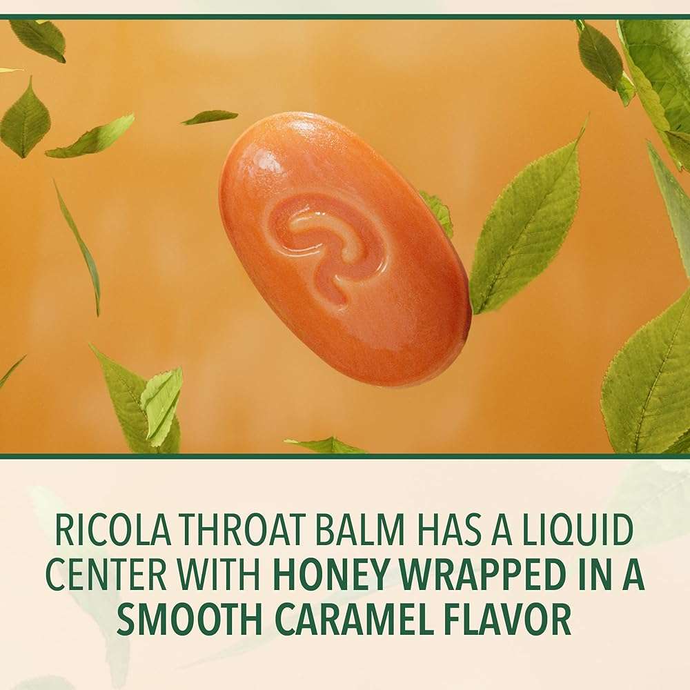 Ricola Throat Balm Caramel Herbal Throat Drops with Pectin to Coat & Protect Voice from Minor Irritation - 34 Count - Herbal Lozenges - Image 3