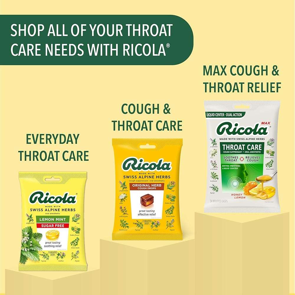 Ricola Throat Balm Caramel Herbal Throat Drops with Pectin to Coat & Protect Voice from Minor Irritation - 34 Count - Herbal Lozenges - Image 6