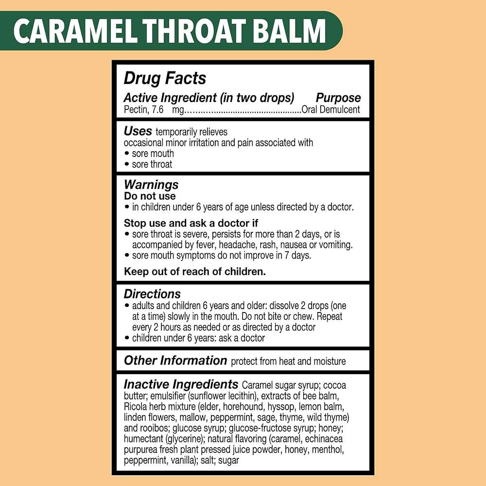 Ricola Throat Balm Caramel Herbal Throat Drops with Pectin to Coat & Protect Voice from Minor Irritation - 34 Count - Herbal Lozenges - Image 7