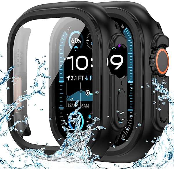 Goton Waterproof Case Compatible for Apple Watch Ultra 3/2/1 Screen Protector 49mm, Hard Bumper with Tempered Glass for iWatch Cover 49 mm - Image 1