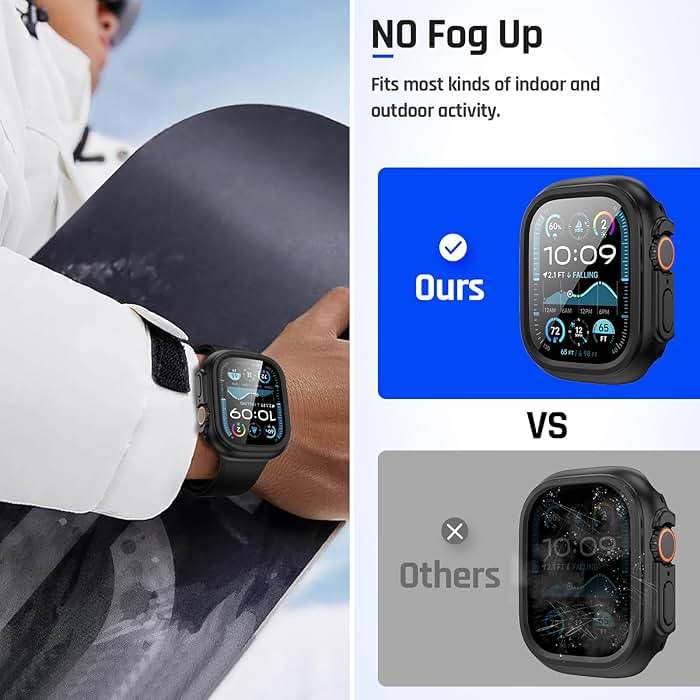 Goton Waterproof Case Compatible for Apple Watch Ultra 3/2/1 Screen Protector 49mm, Hard Bumper with Tempered Glass for iWatch Cover 49 mm - Image 4