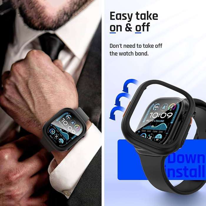 Goton Waterproof Case Compatible for Apple Watch Ultra 3/2/1 Screen Protector 49mm, Hard Bumper with Tempered Glass for iWatch Cover 49 mm - Image 7