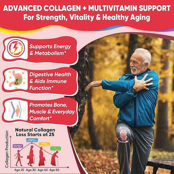 Collagen Peptide Gummies for Women & Men Sugar-Free, Multi Collagen Hydrolyzed w/ 1500mg Protein Type I,II,III,V,X, 5000mcg Biotin, Methylated B12, Vitamin C A E D3 B6 for Skin Hair Nails, Bone, 60Cts - Image 5