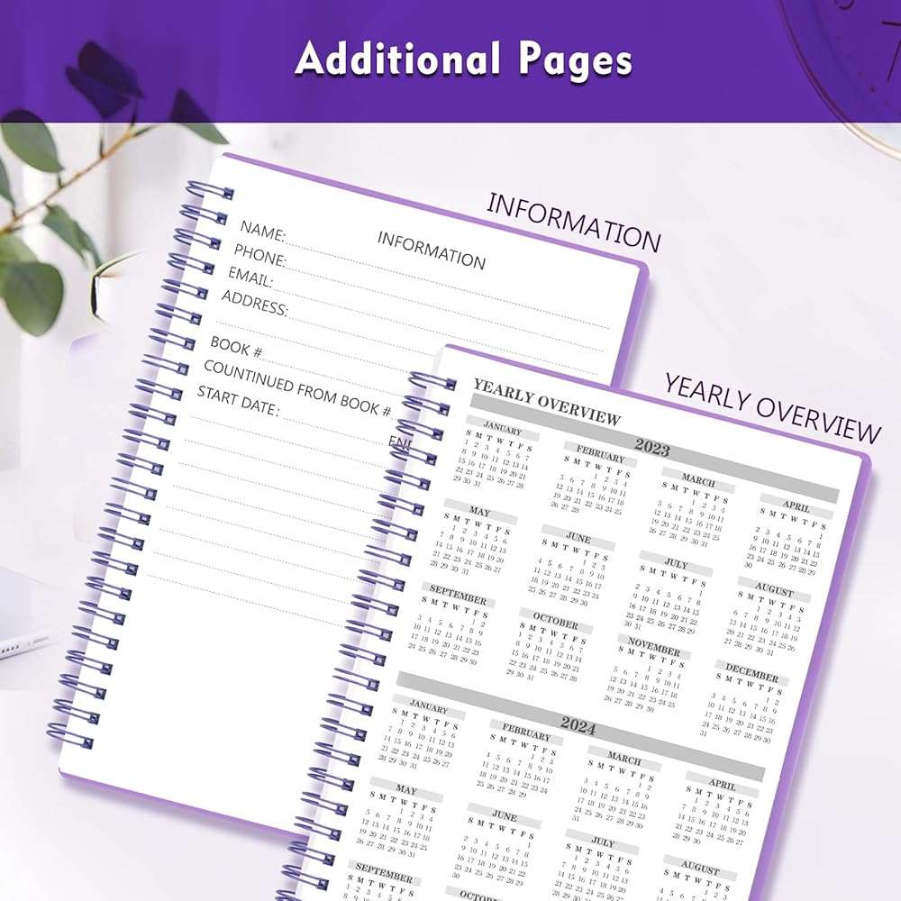 Check Registers for Personal Checkbook, Double Spiral Check Register Book, Budget Planner with Check Register for Personal and Work, 5.8'' x 8.3'' - Purple - Image 4
