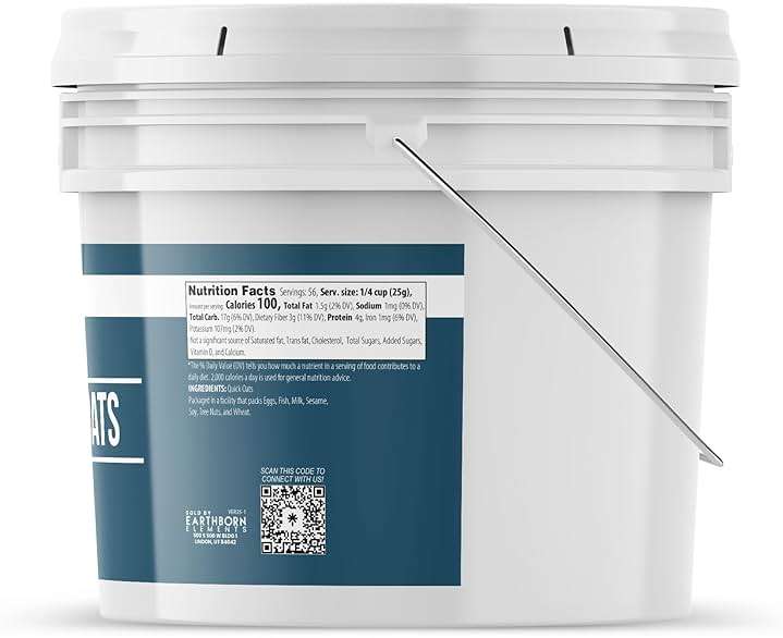 Earthborn Elements Quick Oats 1 Gallon, Bulk Size, Quick Breakfast, Whole Grain Oats - Image 3