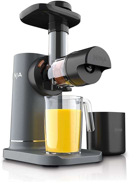 Ninja NeverClog Cold Press Juicer | Powerful Electric Slow Masticating Juicer with Pulp Control | XL Capacity | 24 oz. Juice Jug & 36 oz. Pulp Container | Dishwasher Safe | Charcoal | 150W | JC151​ - Image 1
