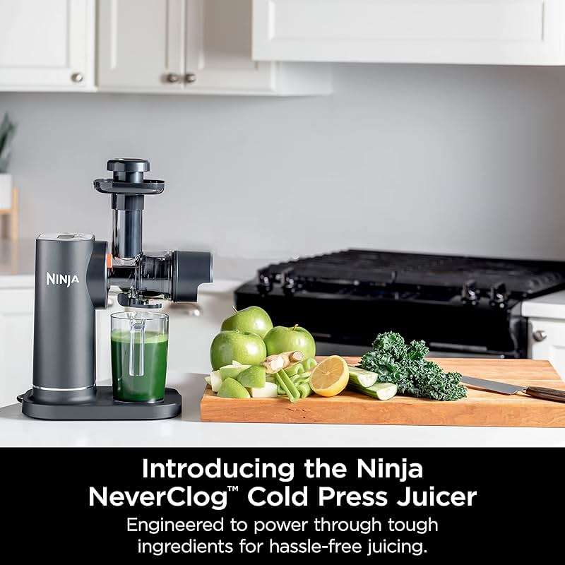Ninja NeverClog Cold Press Juicer | Powerful Electric Slow Masticating Juicer with Pulp Control | XL Capacity | 24 oz. Juice Jug & 36 oz. Pulp Container | Dishwasher Safe | Charcoal | 150W | JC151​ - Image 2