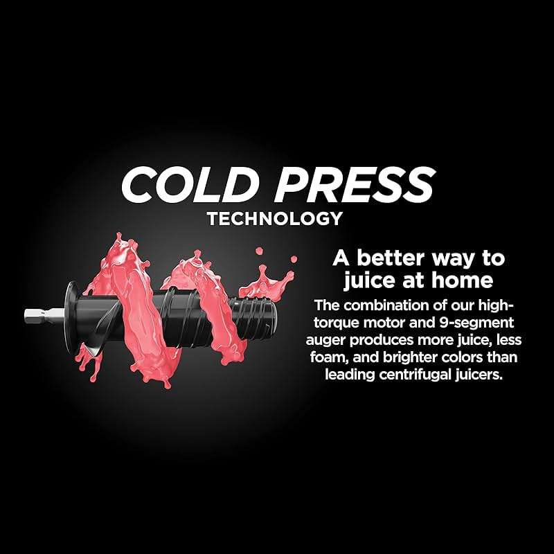Ninja NeverClog Cold Press Juicer | Powerful Electric Slow Masticating Juicer with Pulp Control | XL Capacity | 24 oz. Juice Jug & 36 oz. Pulp Container | Dishwasher Safe | Charcoal | 150W | JC151​ - Image 11