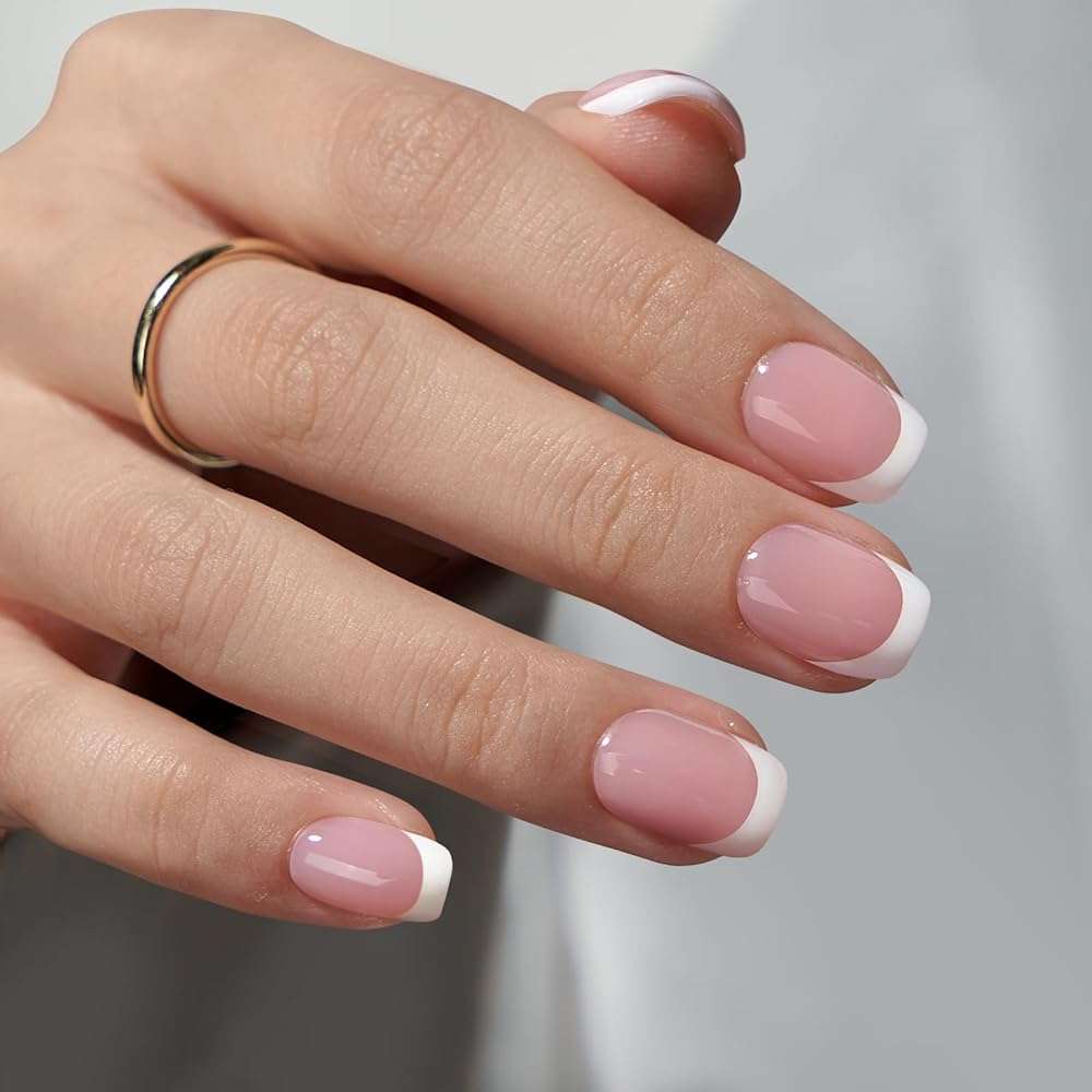 BTArtboxnails XCOATTIPS French Gel Nails - French Tip Press on Nails Pink Extra Short Square Shape Nail Tips, Fake Nails Extensions Nail Art DIY, 16 Sizes - 160 Fake Nails - Image 2