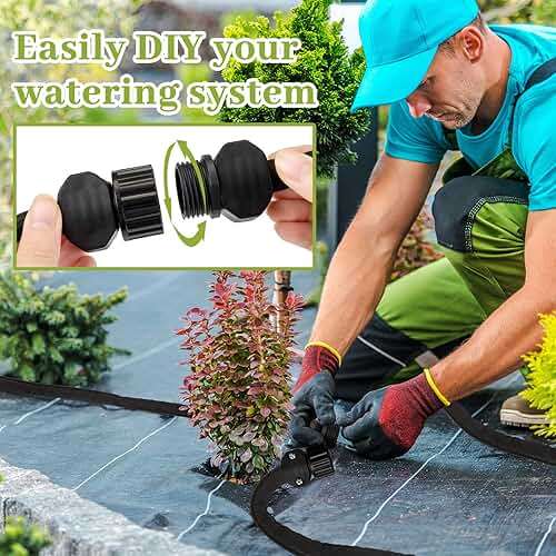 Weysat 6 Pcs Garden Soaker Hose 25 Ft 1/2" Flat Double Layer Consistent Drip Hose Leakproof Heavy Duty Irrigation Save 80% Water for Garden Bed Vegetable Sprinkler - Image 4