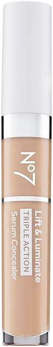 No7 Lift & Luminate Triple Action Serum Concealer - Light - Anti Aging Liquid Concealer Makeup for Blemishes & Dark Circles - Medium to Full Coverage Concealer for Face (8ml) - Image 1