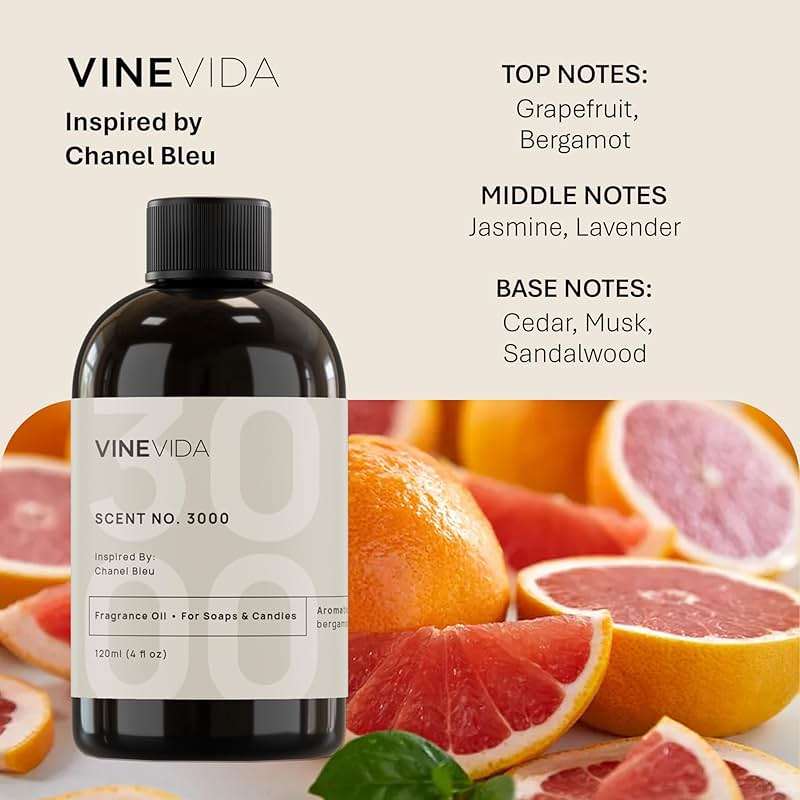 VINEVIDA [4oz] (Our Version of) Bleu Fragrance Oil for Soap Making and Soy Candles - Natural Scents for Candle and Soap Making - Image 2