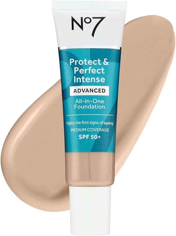 No7 Protect & Perfect Advanced All in One Foundation - Calico - Age Defying Foundation Makeup with SPF 50 - Makeup Base Cream Helps to Reduces Redness & Blurs Visible Pores (30ml) - Image 1