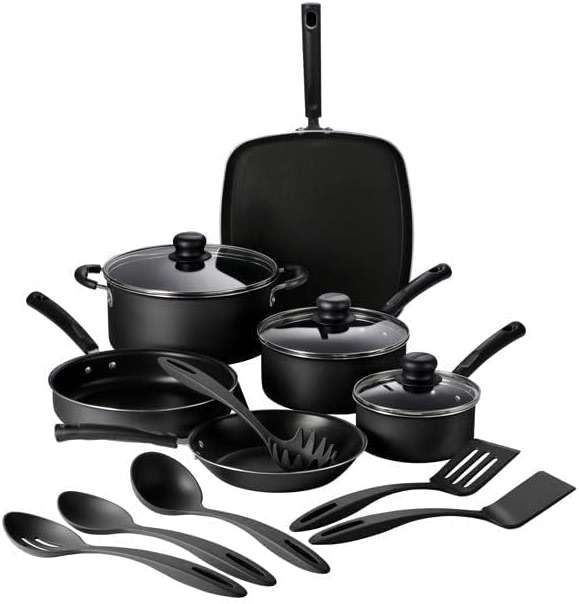 Tramontina Primaware 15-Piece Non Stick Cookware Set with Lids and Utensils, Aluminum Nonstick Pots and Pans Kitchen Set (Storm) - Image 3