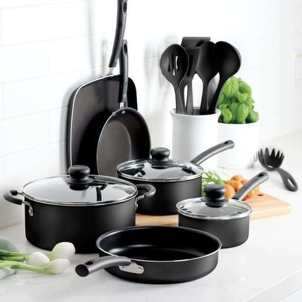 Tramontina Primaware 15-Piece Non Stick Cookware Set with Lids and Utensils, Aluminum Nonstick Pots and Pans Kitchen Set (Storm) - Image 4
