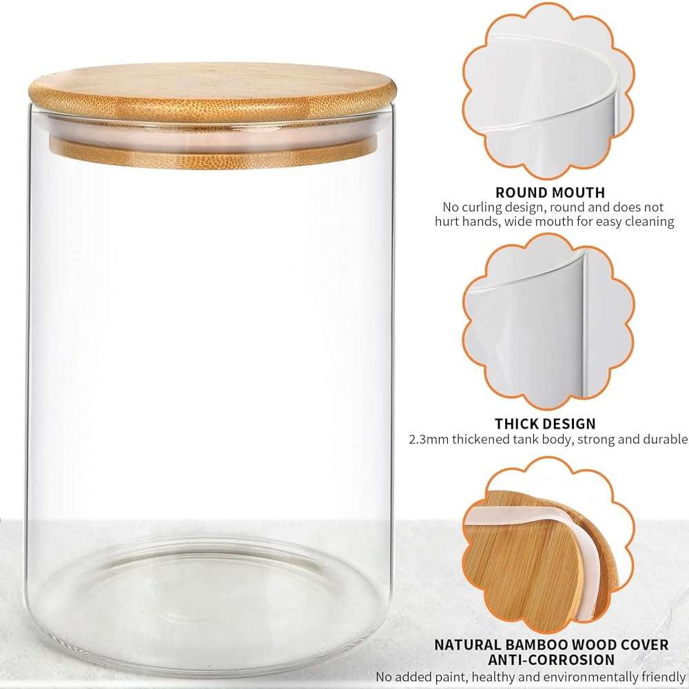Kmise Sourdough Starter Jar, 34 Oz DIY Pro Glass Sourdough Starter Jar Kit With Thermometer, Silicone Spatula, Blackboard Stickers and Cutter - Image 4
