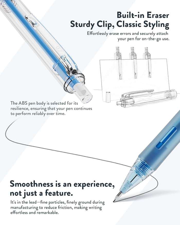 Four Candies Mechanical Pencil Set with Case, 6PCS Aesthetic Mechanical Pencils 0.5 & 0.7mm with 360PCS HB Lead Refills, 12PCS Erasers, Cute Mechanical Pencils for Writing, Drawing and Sketching - Image 2