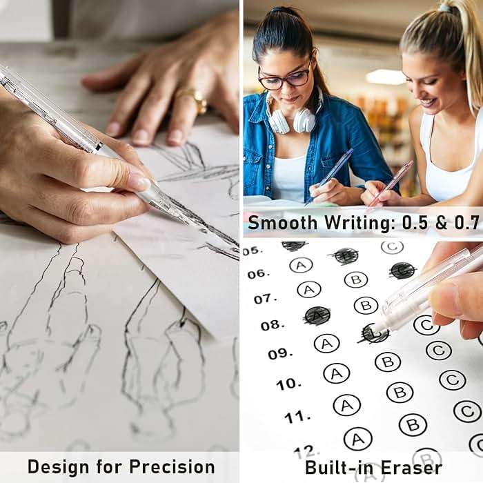 Four Candies Mechanical Pencil Set with Case, 6PCS Aesthetic Mechanical Pencils 0.5 & 0.7mm with 360PCS HB Lead Refills, 12PCS Erasers, Cute Mechanical Pencils for Writing, Drawing and Sketching - Image 9