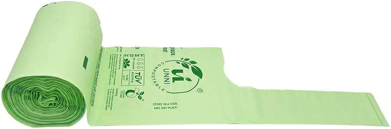 UNNI 8 Gallon Compostable Trash Bags with Tie Handles, 30 Count Small Food Scrap Kitchen Compost Bags for Countertop Bin, Certified by BPI, CMA & OK compost HOME, Meets ASTM D6400 - Image 4