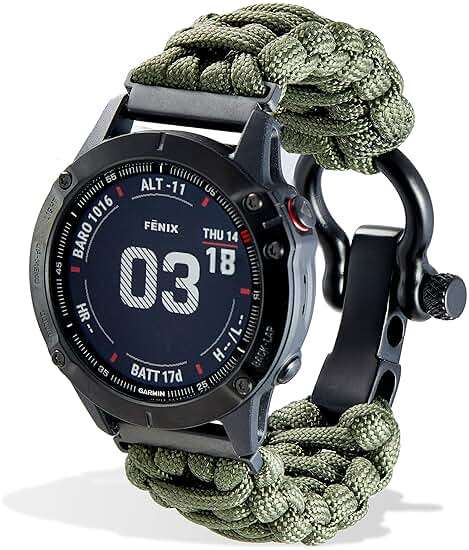 Savior Survival Gear Paracord 20mm/22mm Watch Band with Quick Release - Men & Women - Strap Compatible with Various Smart Watches, including Galaxy (some), S3 Classic, and Fenix 5 - Image 2