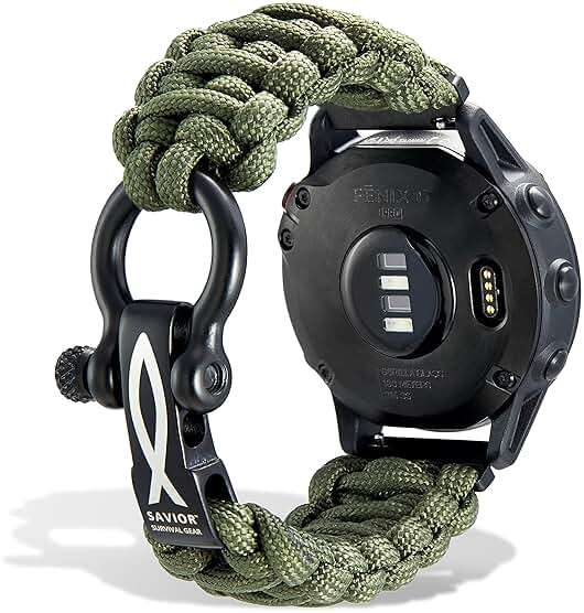 Savior Survival Gear Paracord 20mm/22mm Watch Band with Quick Release - Men & Women - Strap Compatible with Various Smart Watches, including Galaxy (some), S3 Classic, and Fenix 5 - Image 7
