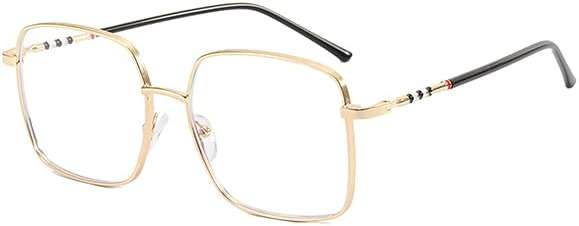QxAiVMin Oversized Square Metal Reading Glasses Women, Large Anti Blue Light Computer Reader, Anti Eyestrain Eyewear - Image 1