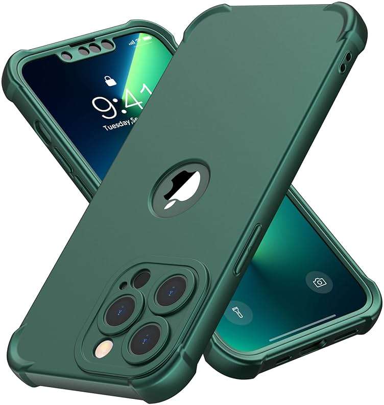 ORETECH for iPhone 13 Pro Max Case, with [2 x Screen Protectors] [15 Ft Military Grade Drop Test] [Camera Protection] 360° Shockproof Slim Thin Phone Case for iPhone 13 Pro Max Cover 6.7" - Green - Image 1