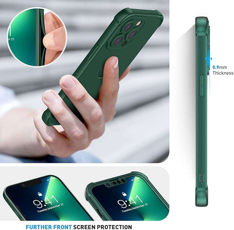 ORETECH for iPhone 13 Pro Max Case, with [2 x Screen Protectors] [15 Ft Military Grade Drop Test] [Camera Protection] 360° Shockproof Slim Thin Phone Case for iPhone 13 Pro Max Cover 6.7" - Green - Image 4