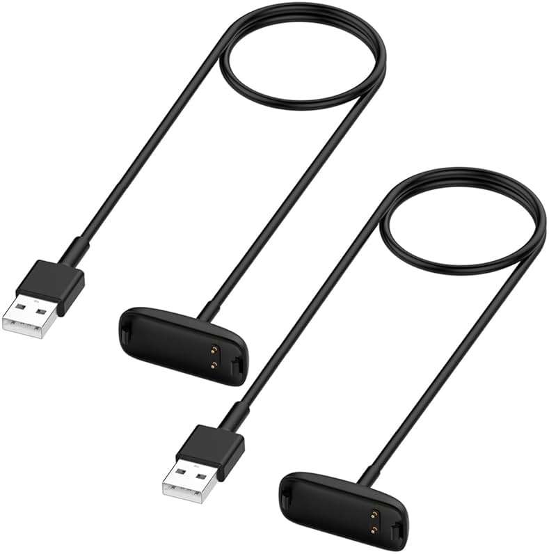 Kissmart Charger for Fitbit Inspire 3, Replacement USB Charging Cable Cord Accessories for Fitbit Inspire 3 Fitness Tracker [2Pack, 3.3ft/1m] - Image 1