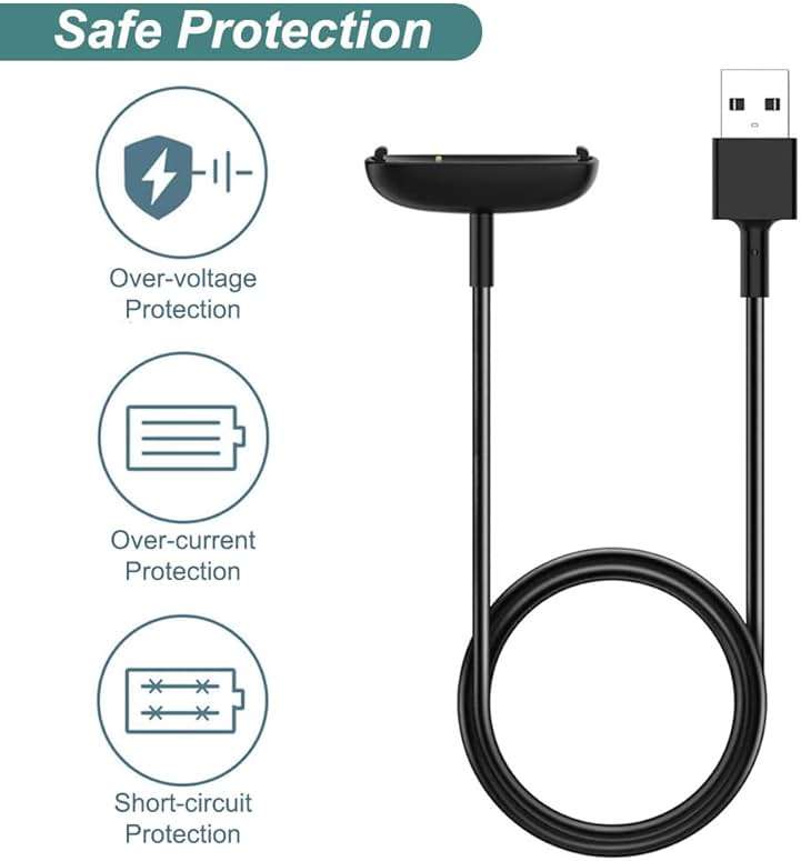 Kissmart Charger for Fitbit Inspire 3, Replacement USB Charging Cable Cord Accessories for Fitbit Inspire 3 Fitness Tracker [2Pack, 3.3ft/1m] - Image 5
