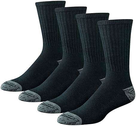 Amazon Essentials Men's Cotton Breathable Cushioned Performance Work Crew Socks, 4 Pairs - Image 1
