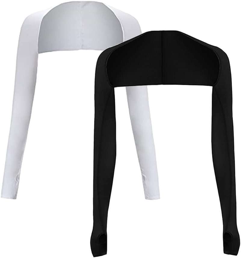 HomTop Cool Shawl Arm Covers 2-Pack Sun Protection with Finger Holes UV Protection Arm Covers for Golf - Image 1