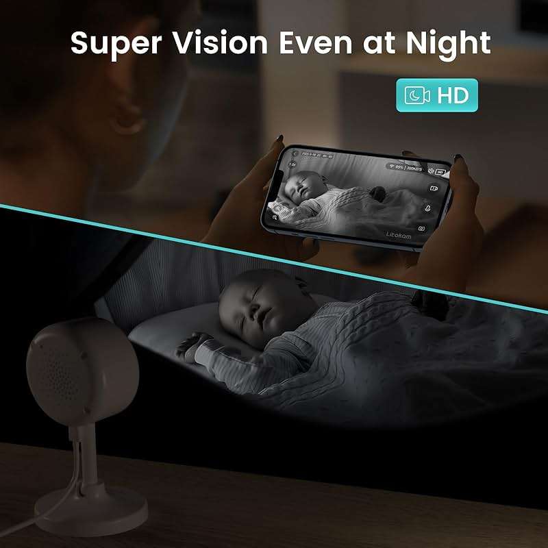litokam Indoor Cameras for Home Security with Night Vision, Pet Camera with Phone App, WiFi Home Security Camara, Baby Monitor Work with Alexa, Motion Detection, 2 Pack, 2K - Image 3