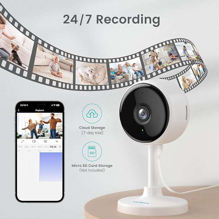 litokam Indoor Cameras for Home Security with Night Vision, Pet Camera with Phone App, WiFi Home Security Camara, Baby Monitor Work with Alexa, Motion Detection, 2 Pack, 2K - Image 8