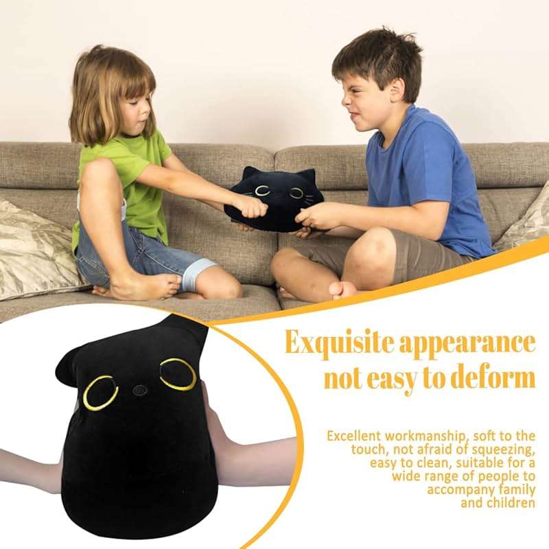 CHNBF Soft Black Cat Plush Toy Pillow - Stuffed Animal for Kids, Boys & Girls Gifts - Image 4