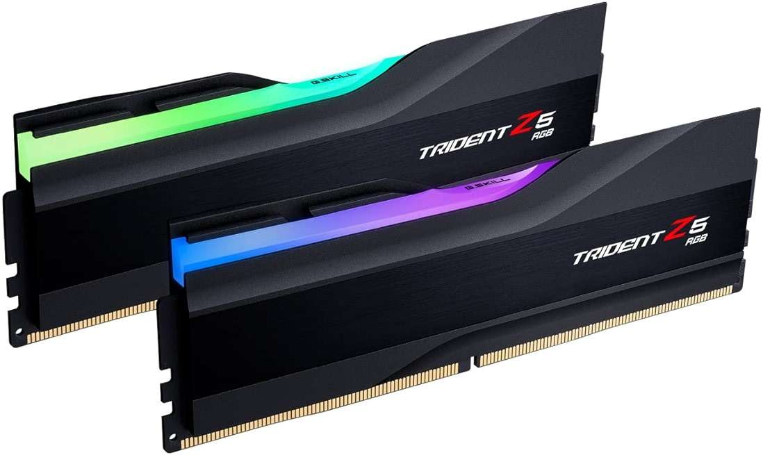 G.SKILL Trident Z5 RGB Series DDR5 RAM (Intel XMP 3.0) 32GB (2x16GB) 8000MT/s CL38-48-48-128 1.45V Desktop Computer Memory U-DIMM - Matte Black (F5-8000J3848H16GX2-TZ5RK) - Image 1