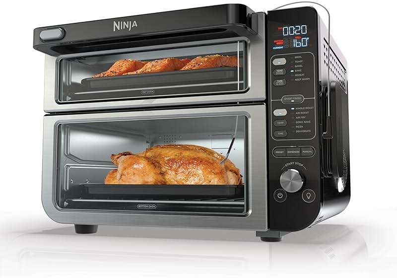 Ninja DCT451 12-in-1 Smart Double Oven with FlexDoor, Thermometer, FlavorSeal, Smart Finish, Rapid Top Convection and Air Fry Bottom , Stainless Steel - Image 1