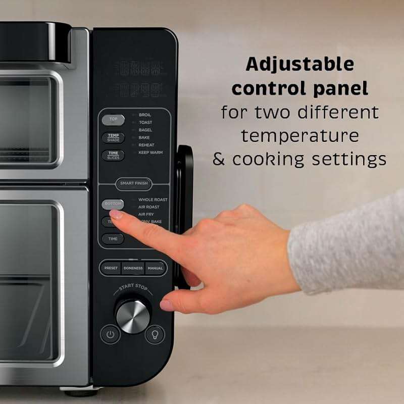 Ninja DCT451 12-in-1 Smart Double Oven with FlexDoor, Thermometer, FlavorSeal, Smart Finish, Rapid Top Convection and Air Fry Bottom , Stainless Steel - Image 4
