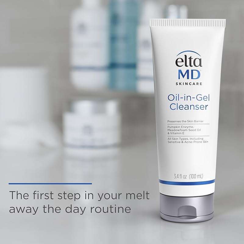 EltaMD Oil-In-Gel Facial Cleanser, Daily Gentle Face Cleanser, Removes Long-Wear Makeup, Sunscreen, and Sweat, Cleansing Oil For Face, 3.4 oz Tube - Image 4